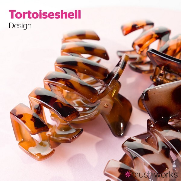 Brushworks tortoiseshell claw clips 3 pack - British product