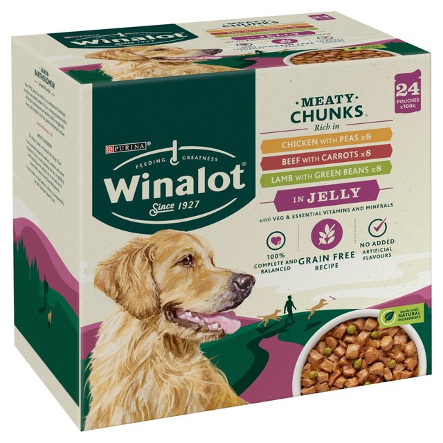 Winalot Meaty Chunks Mixed in Jelly Wet Dog Food 24 x 100g GOODS M&S