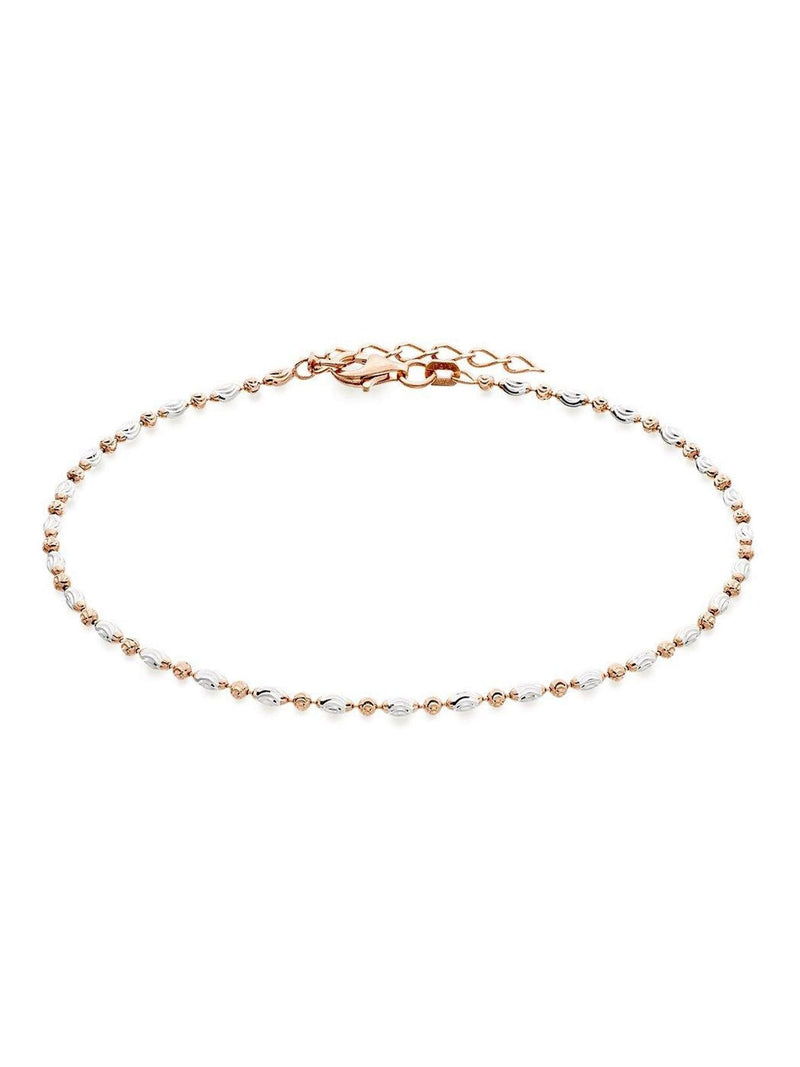 Silver Silver and Gold Plated Sparkle Anklet