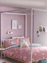 Appletree Multi Kids Rainbow Pom Duvet Cover and Pillowcase Set