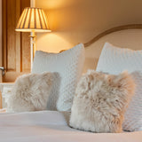 Bowron Double Sided Sheepskin Cushion in 6 Colours Luxury Home Cushion 35 x 35cm