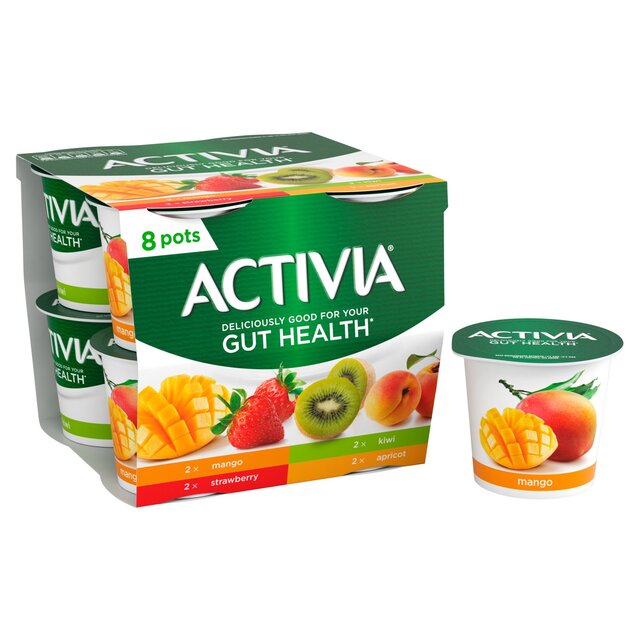 Activia Mango Strawberry Kiwi & Apricot Multipack Fruit Yoghurt 8 x 115g - McGrocer