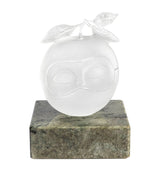 Lalique x René Magritte Right Masked Apple Sculpture