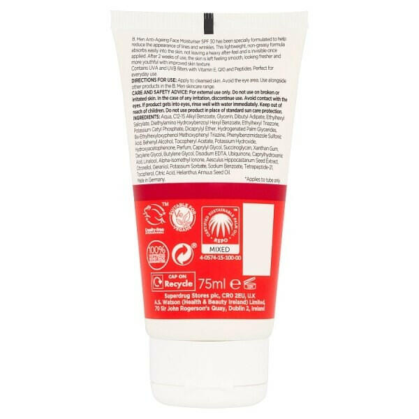 Superdrug B. Men Anti-Aging Moisturiser SPF30 75ml GOODS Superdrug