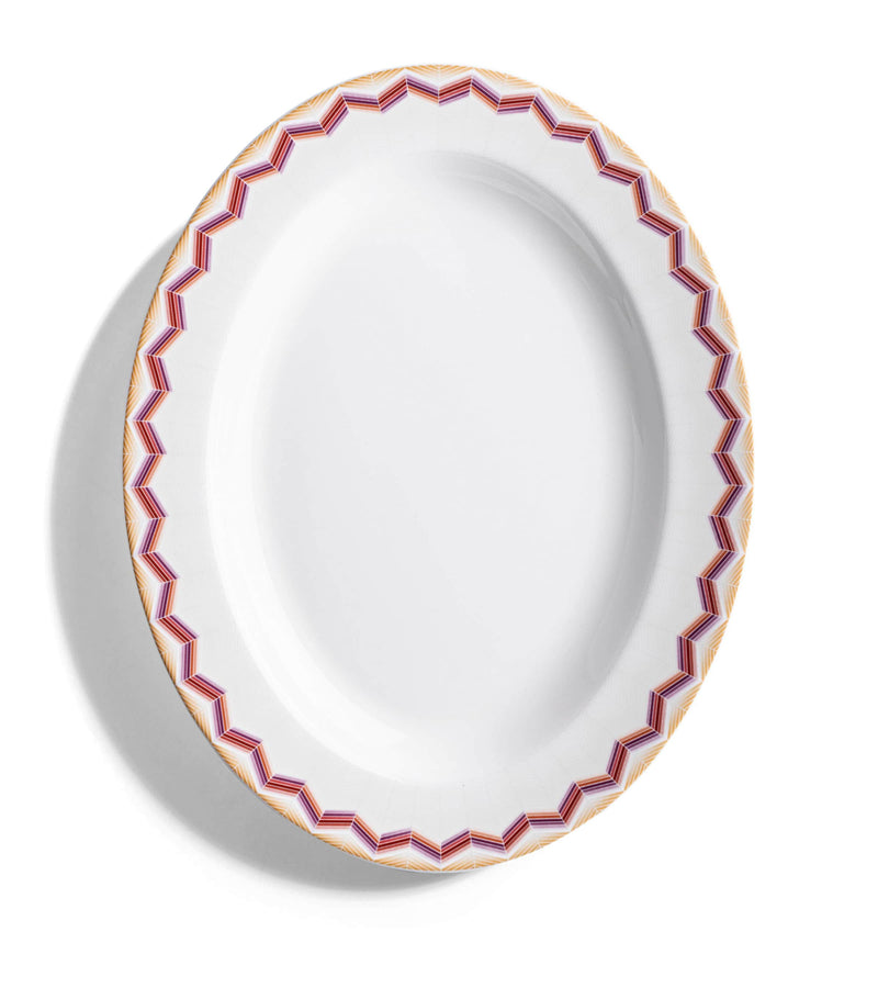 Missoni Home porcelain oval plate Zigzag Jarris 156 36cm, imported from the UK