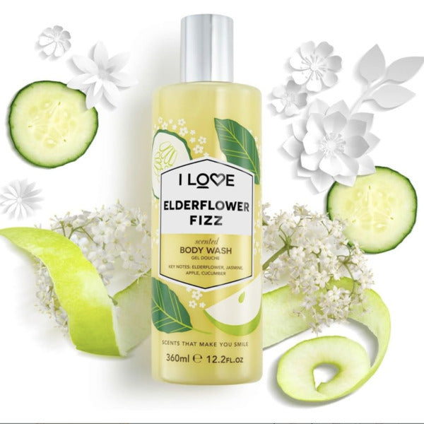 I Love Elderflower Fizz Scented Body Wash 350ml, UK version