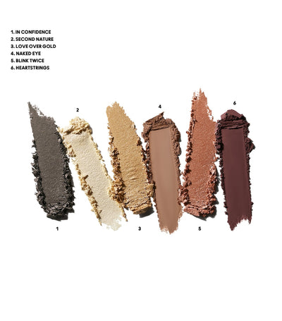 Six-Pan Intimate Nudes Eyeshadow Palette with Shimmer Finish 6.25g