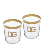 Dolce&Gabbana DG Millennials Logo glass tumblers set of 2 - British product