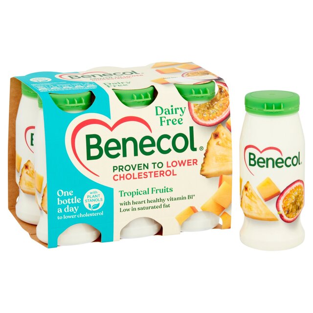 Benecol Cholesterol Lowering Yoghurt Drink Dairy Free Tropical 6 x 67.5g - McGrocer