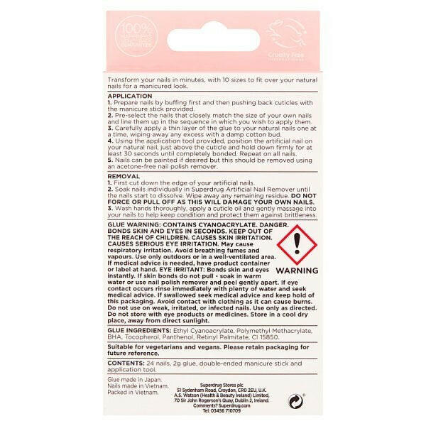 Superdrug Finishing Touches Fake Nails Medium Pink GOODS Superdrug