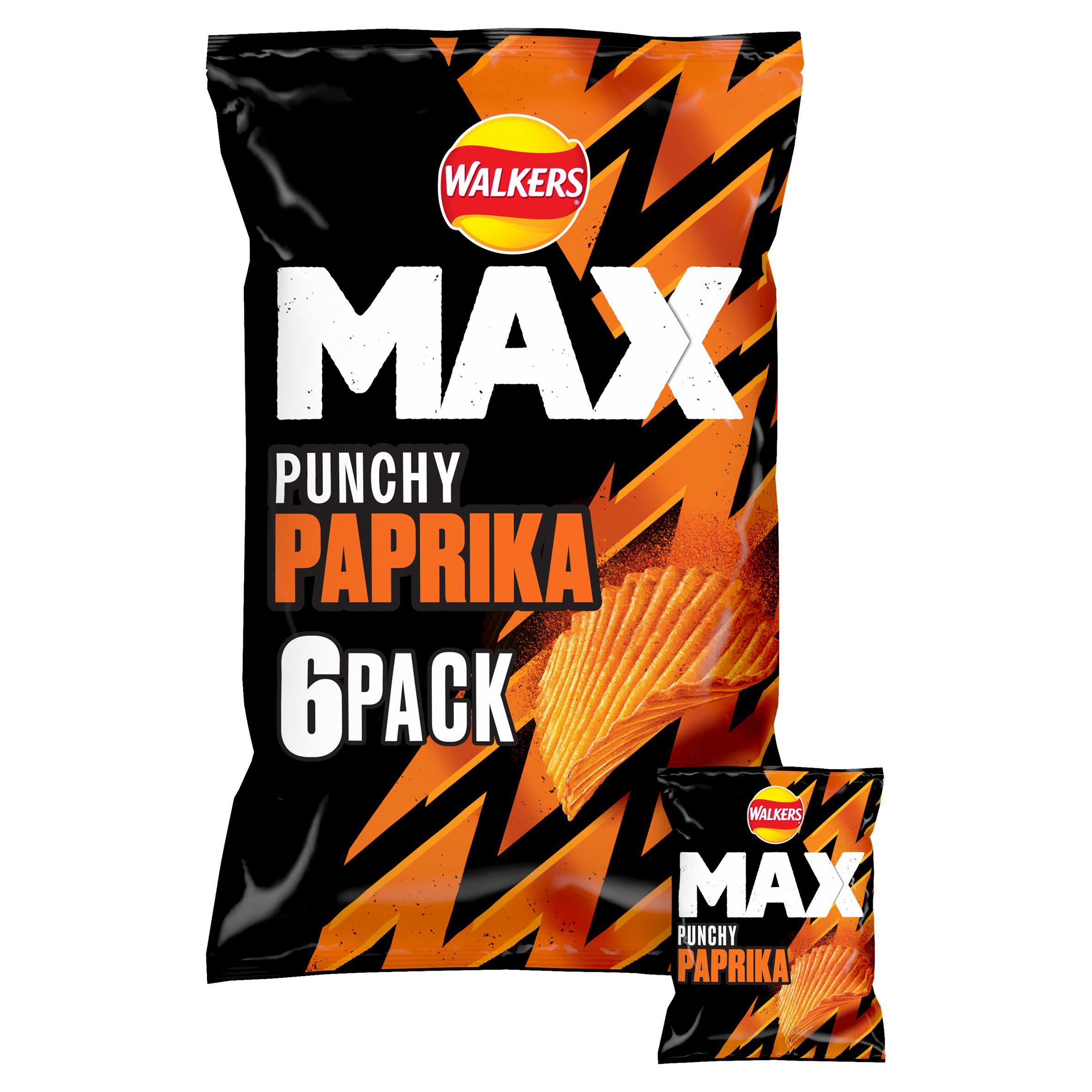 Walkers Max Paprika Multipack Crisps 6x27g GOODS Sainsburys