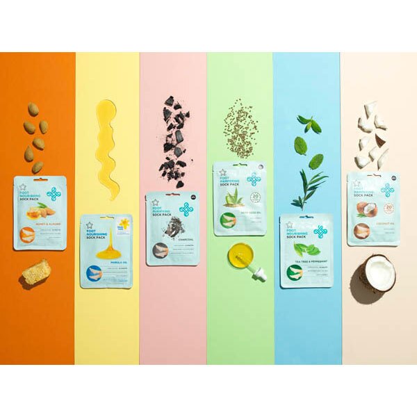 Superdrug Charcoal Nourishing Foot Mask with Foot Socks GOODS Superdrug