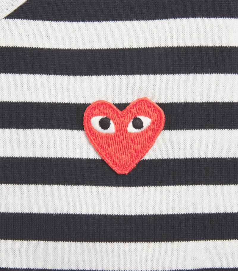 Comme Des Garçons Cotton Stripe Heart Logo T-Shirt (2-6 Years)