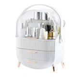 Livingandhome Dustproof Makeup Storage with Handle 2 Drawer Organiser White 37cm Height