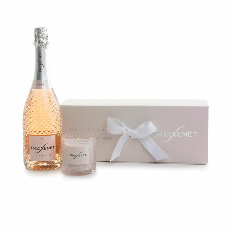 Freixenet Prosecco or Rose sparkling wine and candle gift set 75cl - British product