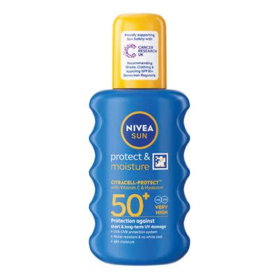 Nivea SPF50+ sun cream pump spray 200ml, imported from the UK