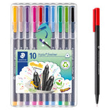Staedtler triplus Fineliner Pens Marker Pens Pack of 10