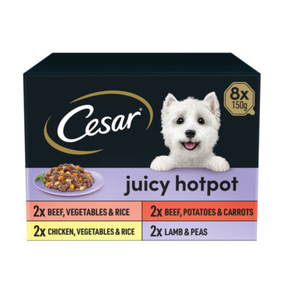 Cesar Juicy Hotpot wet dog food 8x150g - British product