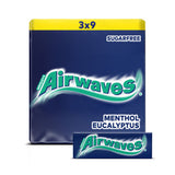 Airwaves sugar free menthol eucalyptus chewing gum 9 piece multipack - British product