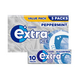 Wrigley's Extra Peppermint Sugar Free Chewing Gum 5 packs 70g, imported from the UK