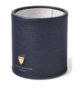 Leather Round Pen Pot with Faux-Suede Lining, 10cm x 9cm