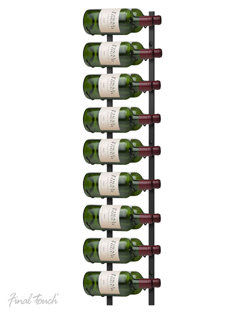 Jeray Black Final Touch 18 bottle wall mounted wine rack, UK version