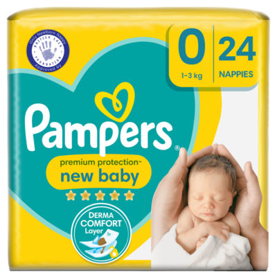 Pampers New Baby nappies Size 0, 24 nappies, imported from the UK