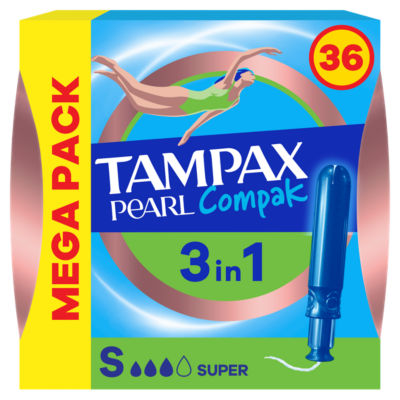 Tampax Pearl Compak Super Tampons x36 (British brand)