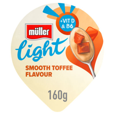 Muller Light Toffee fat free yogurt 160g, imported from the UK