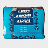 Heavy Duty Reversible Brown and Silver Tarpaulin 12ft x 16ft, 2 Pack