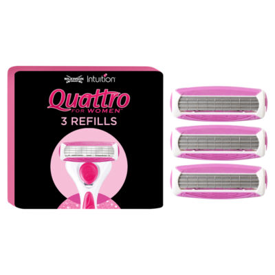 Wilkinson Sword Intuition Quattro women's razor blades 3 pack (British brand)