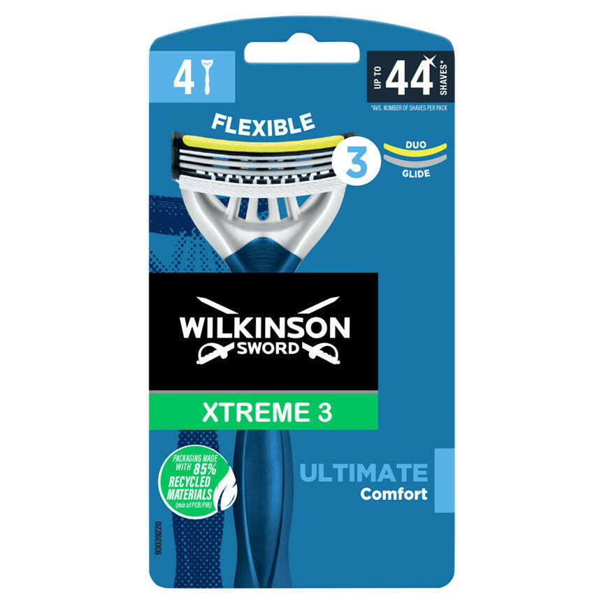 Wilkinson Sword Xtreme 3 Ultimate Plus Men's Disposable Razors 4 Pack GOODS ASDA