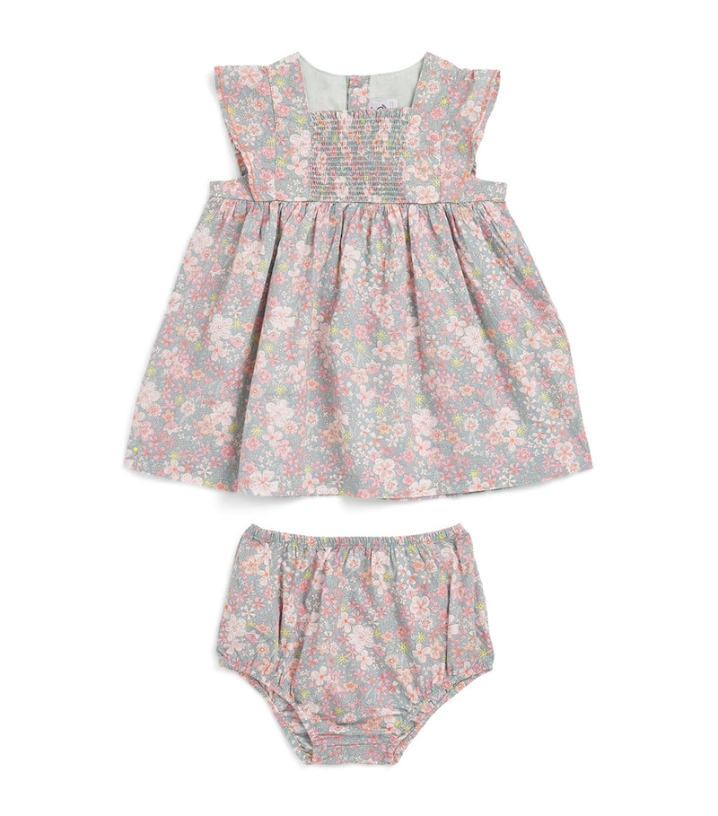 Petit Bateau floral dress bloomers set 3-36 months, imported from the UK