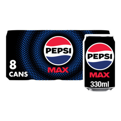Pepsi Max No Sugar Cola 8 x 330ml imported from the UK