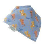 Ziggle Bandana Dribble Bib blue leopard print (British brand)