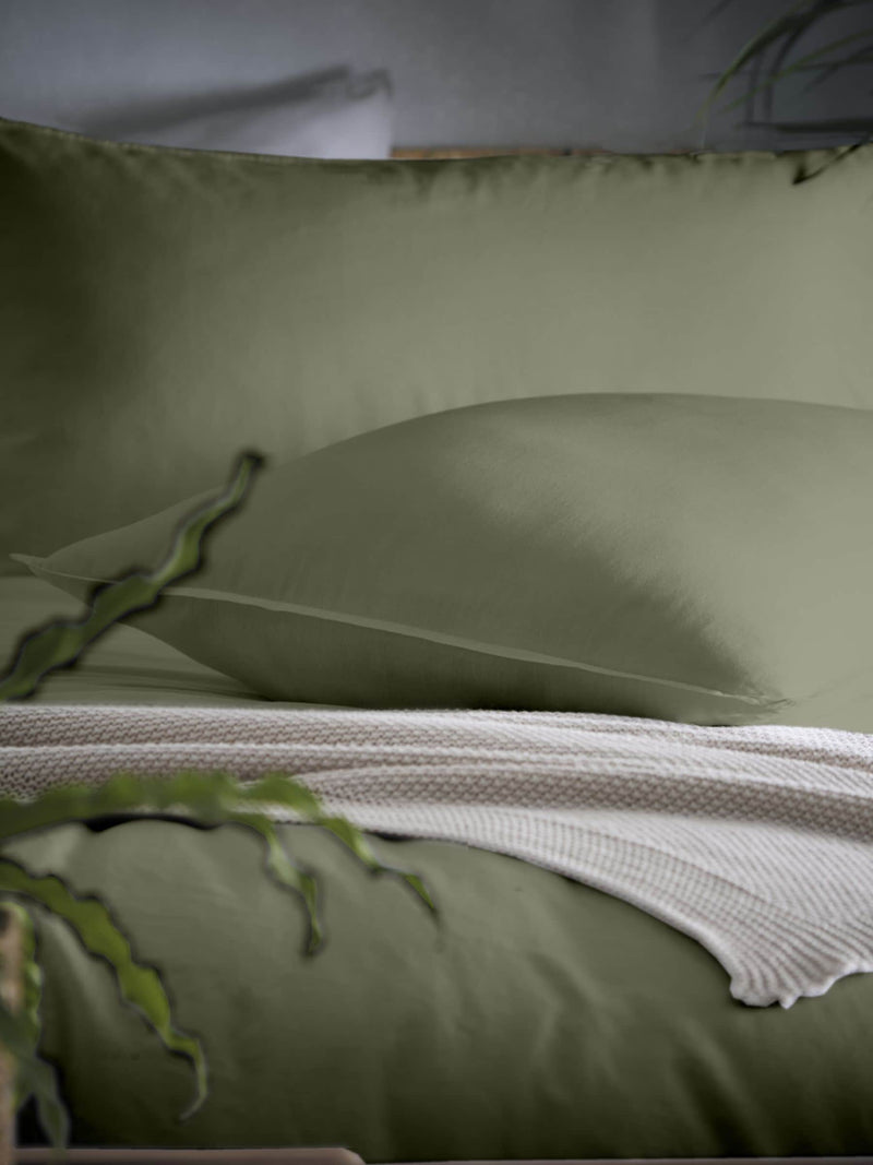 Appletree Green Cassia duvet cover and pillowcase set - British product