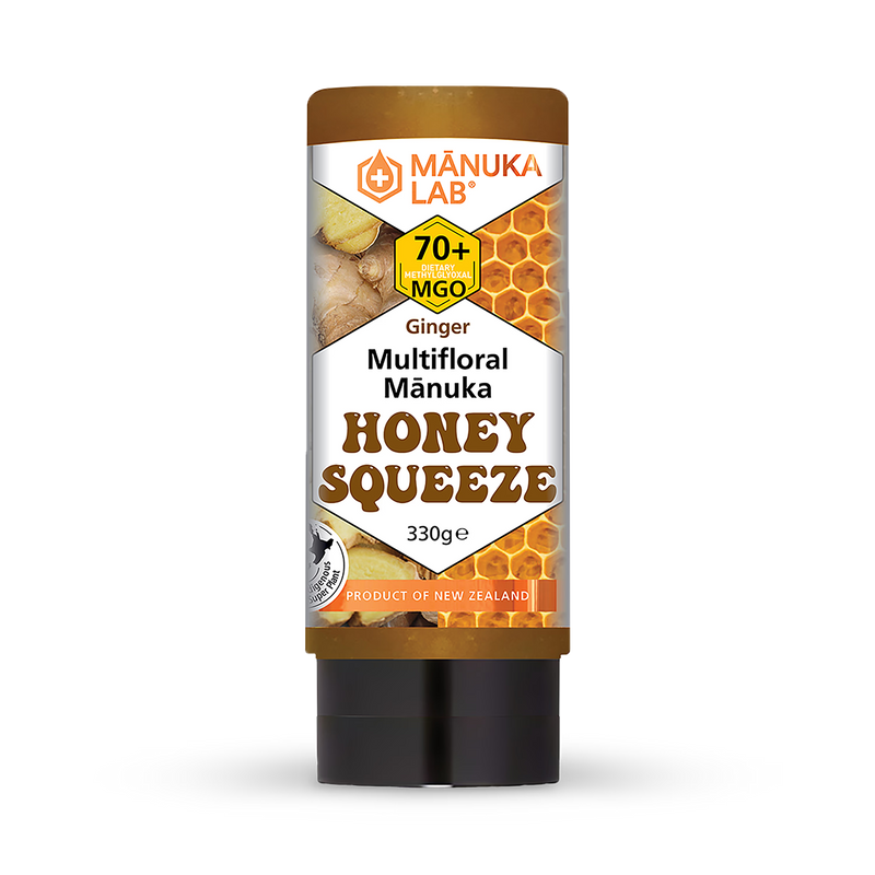Manuka Lab Multifloral Manuka Honey Ginger Squeeze MGO 70 330g