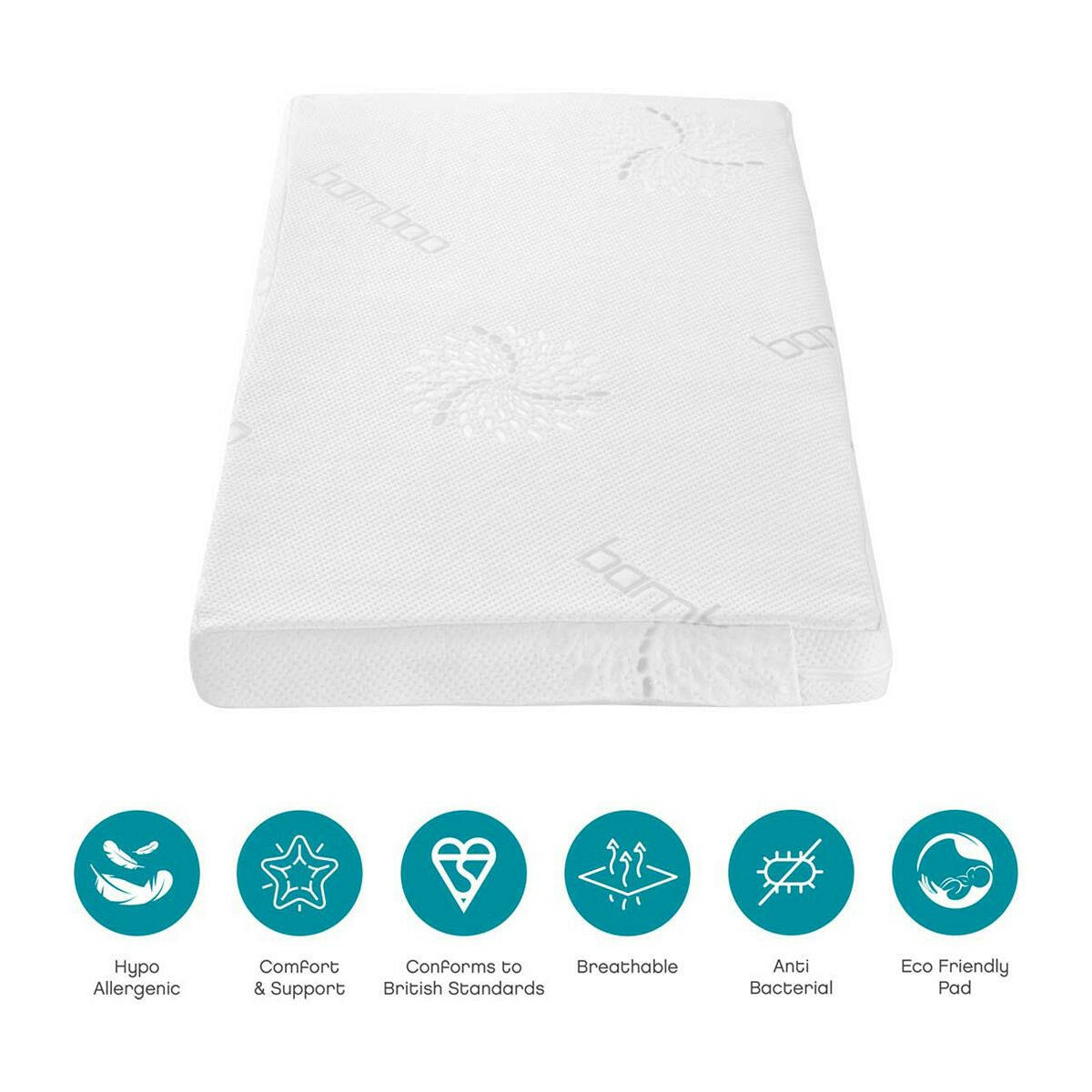 Tutti Bambini Natural Coir Fibre Cot Bed Mattress (70 x 140 cm) GOODS Boots