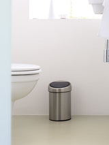Brabantia Matt Steel Fingerprint Proof 3L Touch Bathroom Bin