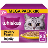 Whiskas 7+ Senior Wet Cat Food Poultry Feasts in Jelly 80 x 85g GOODS M&S