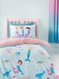 Catherine Lansfield Blue Mermaid Reversible Duvet Cover Set - British product