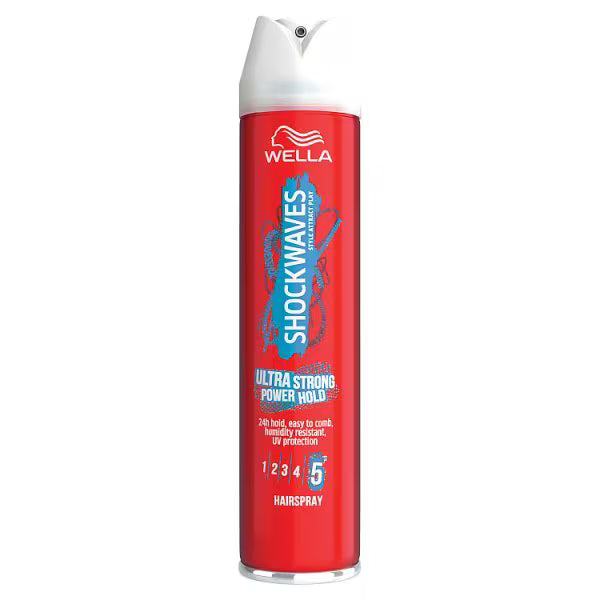 Wella Shockwaves Ultra Strong Power Hold Hairspray 250ml (British brand)