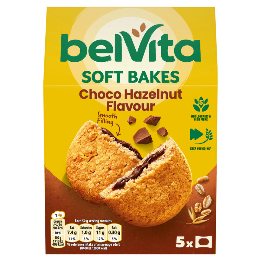 Belvita Breakfast Biscuits Soft Bakes Filled Choco Hazelnut 5 Pack - McGrocer