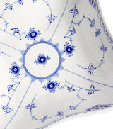 Porcelain Square Bowl with Blue Floral and Lace Design 21cm
