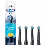 Oral-B iO Ultimate Clean black brush heads 4 pack, imported from the UK
