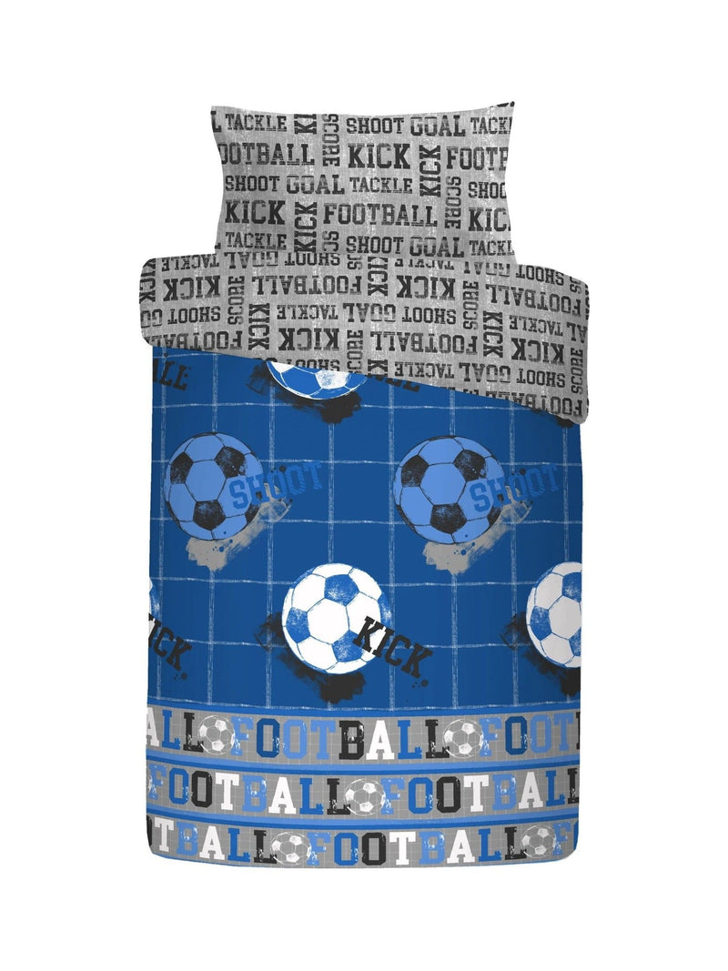 Bedlam blue kids football duvet cover and pillowcase set - British product