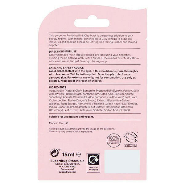 Superdrug Pink Clay Face Mask 15ml GOODS Superdrug