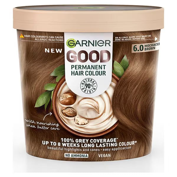 Garnier Permanent Hair Dye Mochaccino Brown 6.0, UK version