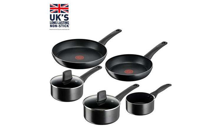 Tefal Titanium Force 5 Piece Aluminum Pan Set - Black GOODS Argos