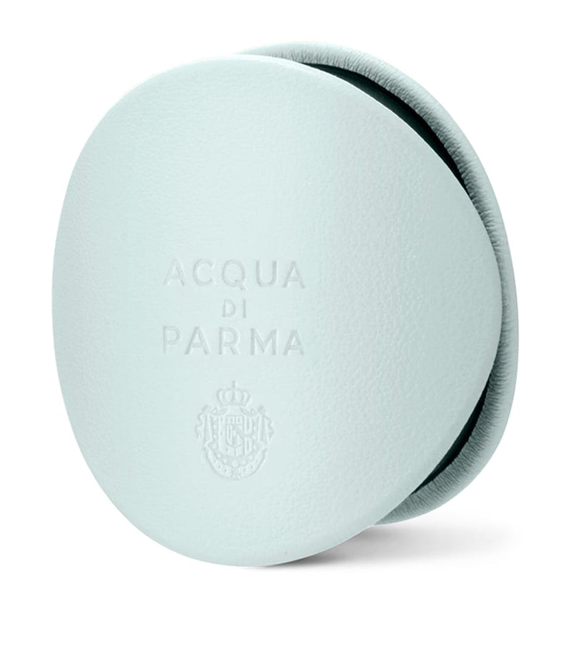 Acqua di Parma leather car diffuser with grille clip, approx. 7.5cm x 7.5cm x 4cm - British product